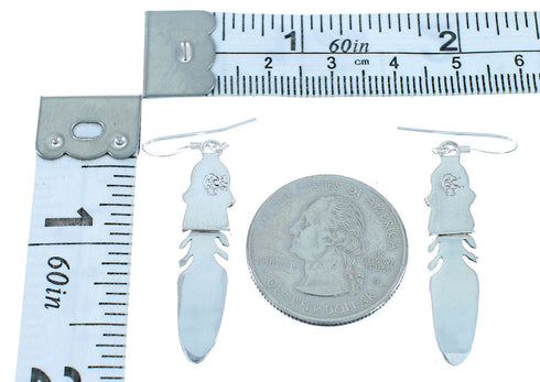 Native American Turquoise Feather Hook Dangle Earrings NX11502